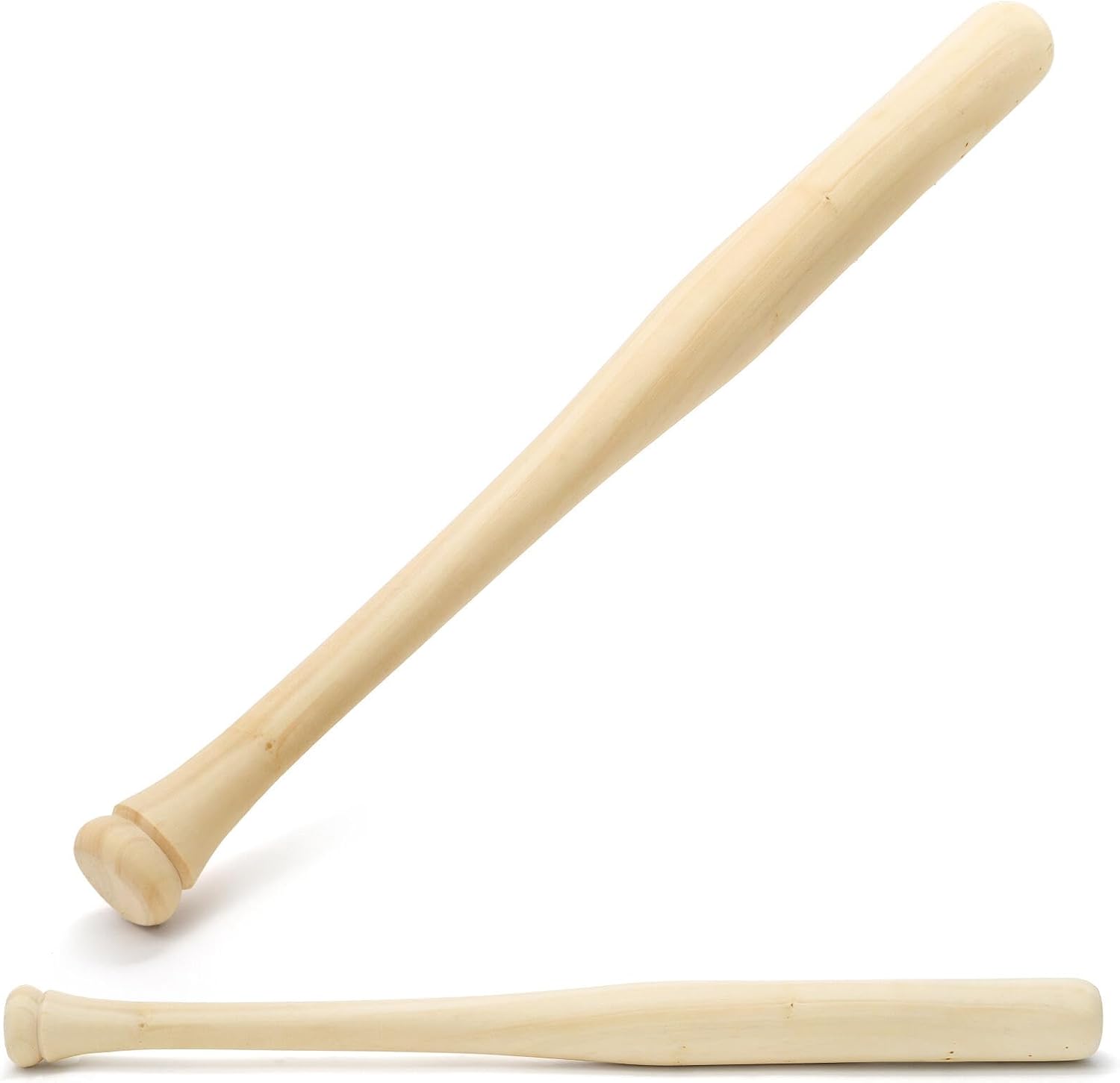 2 Pack Wood Baseball Bat Softball Bat, 24 Inch Self Defense Bat Teeball Bat Unfinished for Painting DIY Craft Projects Ball Sports Party Favors