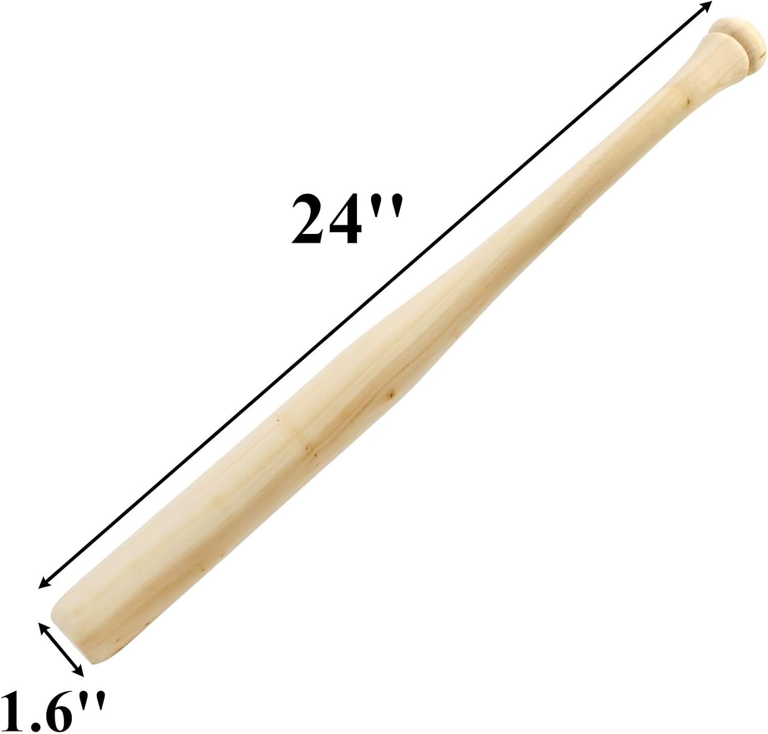 2 Pack Wood Baseball Bat Softball Bat, 24 Inch Self Defense Bat Teeball Bat Unfinished for Painting DIY Craft Projects Ball Sports Party Favors