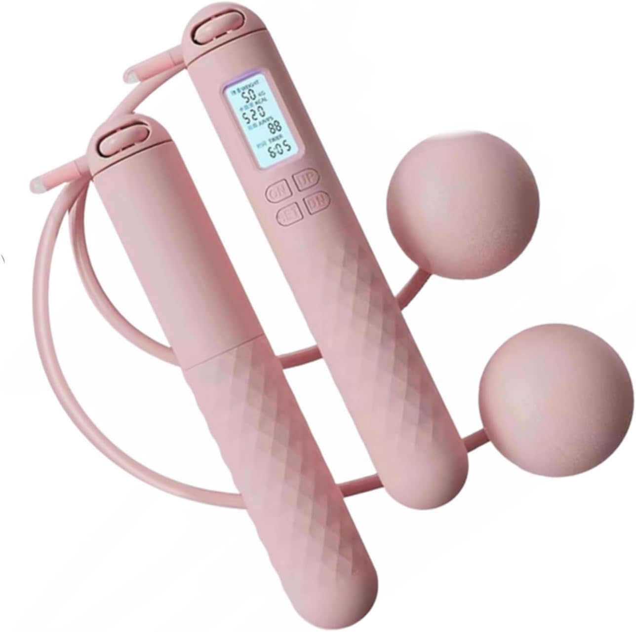 Skipping Rope with Counter,Cordless Jump Rope, Smart Weighted Jump Rope for Women, Adjustable Digital Timer & Calorie Burned Counting Jump Ropes for Fitness,Sport