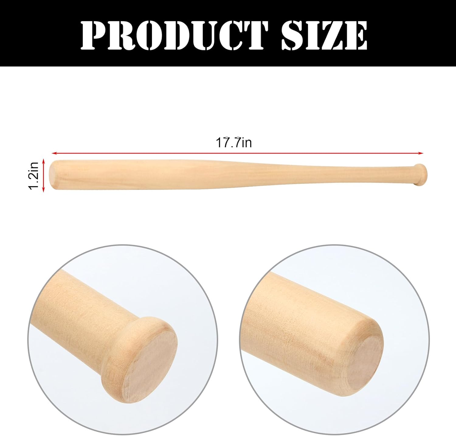 2 Pcs Wooden Baseball Bat, 18 Inch Unpainted Wood Baseball Bats, Wooden Baseball Bat Craft Unfinished Wood Unpainted Mini Baseball Bat for DIY Painting Sports Party Favors Craft