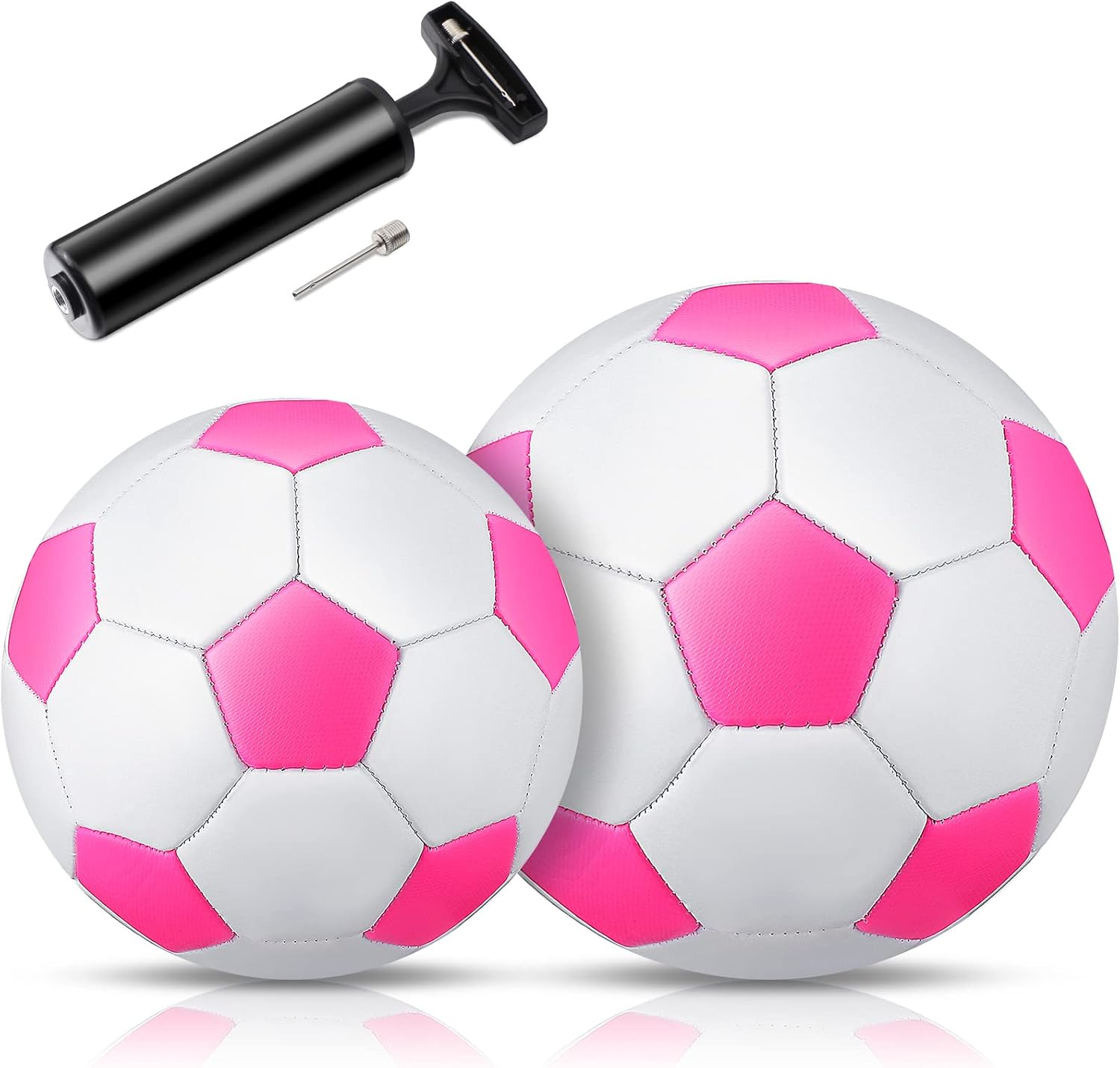 2 Pcs Soccer Ball with Pump Soccer Ball Toy Official Size 2 Size 3 Indoor Outdoor Sports Gift for Child Practice Training Game Back to School