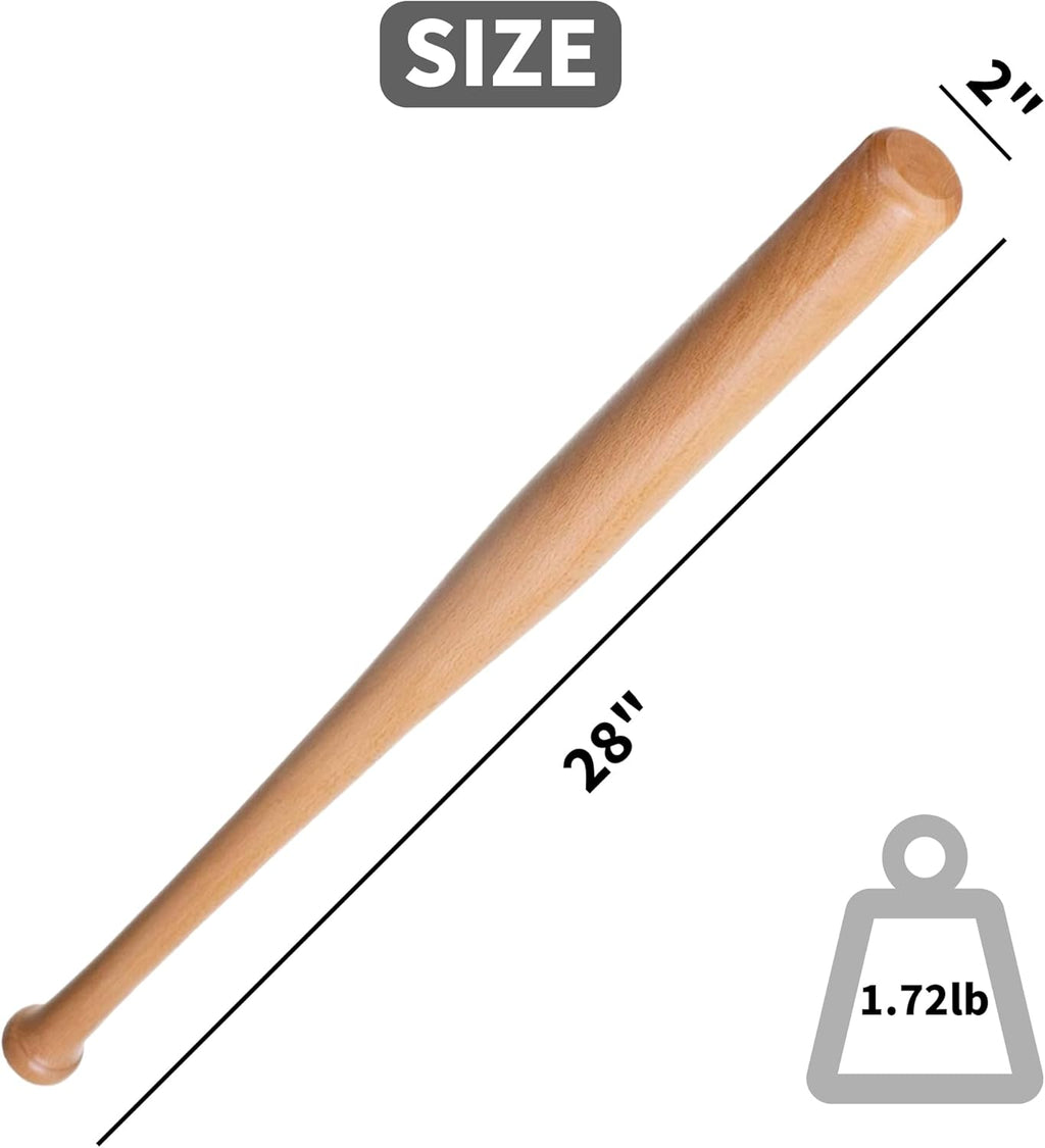 Wood Baseball Bats 34" 32" 30" 28" Full Size Lightweight Solid Wooden Baseball Bat for Adult Men