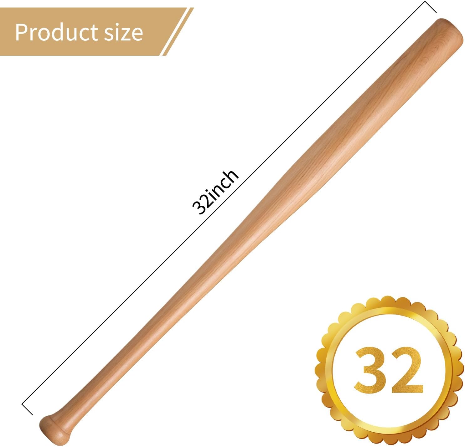 Wooden Baseball Bat Premium Solid Wood Baseball Bat for Adult Training Competition Durable Heavy Duty Baseball Bat with Comfortable Grip for Indoor Outdoor Sports Activities Hitting Practise