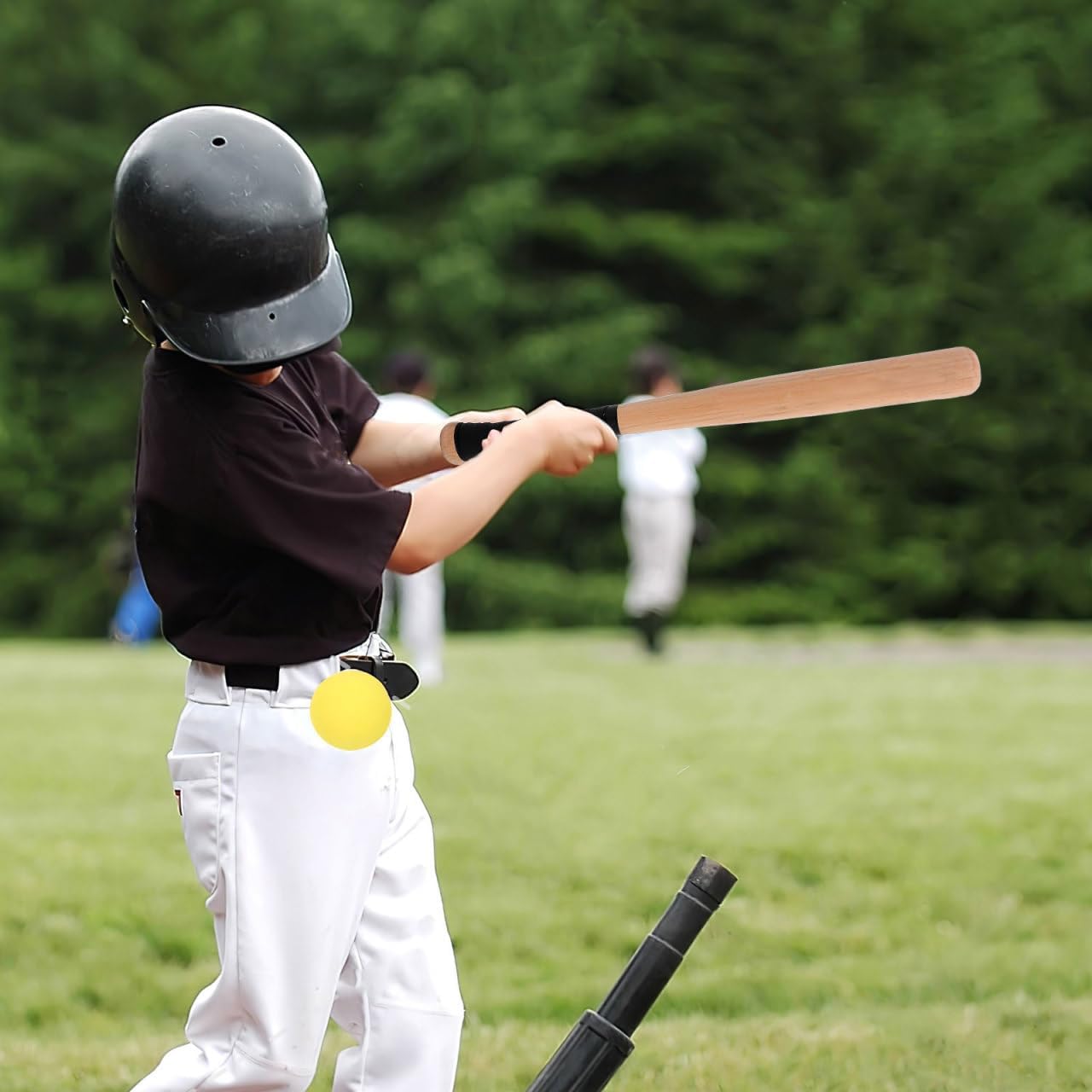 Solid Wood Baseball Bat 21 Inch Lightweight Handheld Training Stick for Youth and Adults Outdoor Baseball Practice Durable Beech Wood Construction