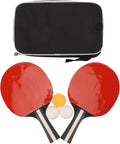 Table Tennis Racket Paddle Set with 3 Star Professional Balls Smooth Handle Ideal for Training and Family Poplar Wood ABS Indoor Outdoor