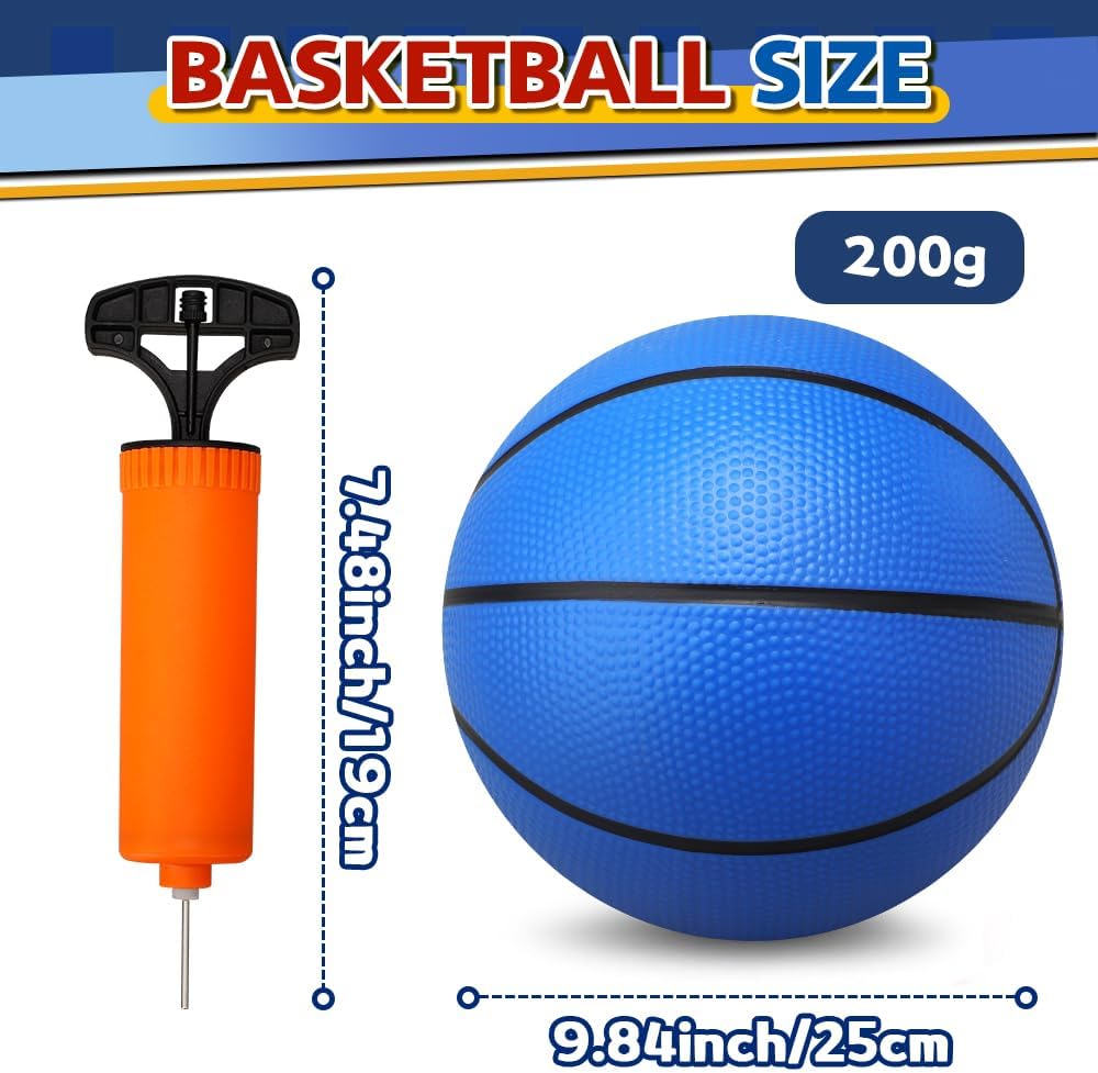 9.8inch Basketball for Kids Adults, Replacement Ball for Pool Outdoor Indoor Hoop