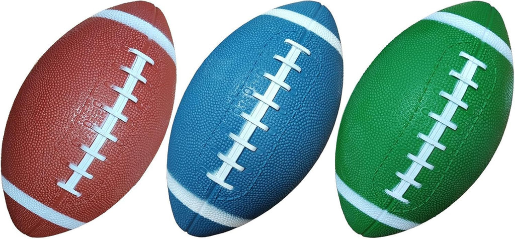 3-Pack 8-Inch Waterproof Footballs for Pool, Beach, & Backyard - Ideal for Water & Land Play - Ball Pump Included,  Size for Kids & Teens