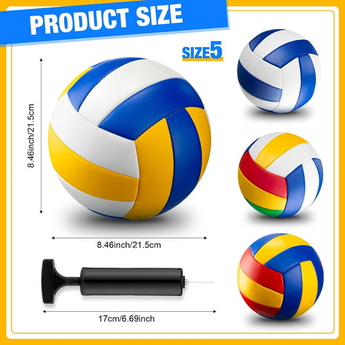 10 Pcs Official Size 5 Volleyballs, Soft Beach Volley Ball with Pump Needle, Indoor Outdoor Volleyball for Girls Youth Adult Beach Sand Pool Water Game and Gym