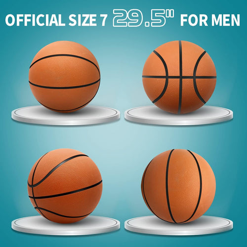 12 Pack 29.5" Official Size 7 Basketball Balls Inflatable with Pump for Men for Outdoor, Indoor or Training，Mens Basketball，Adult Basketball（Orange