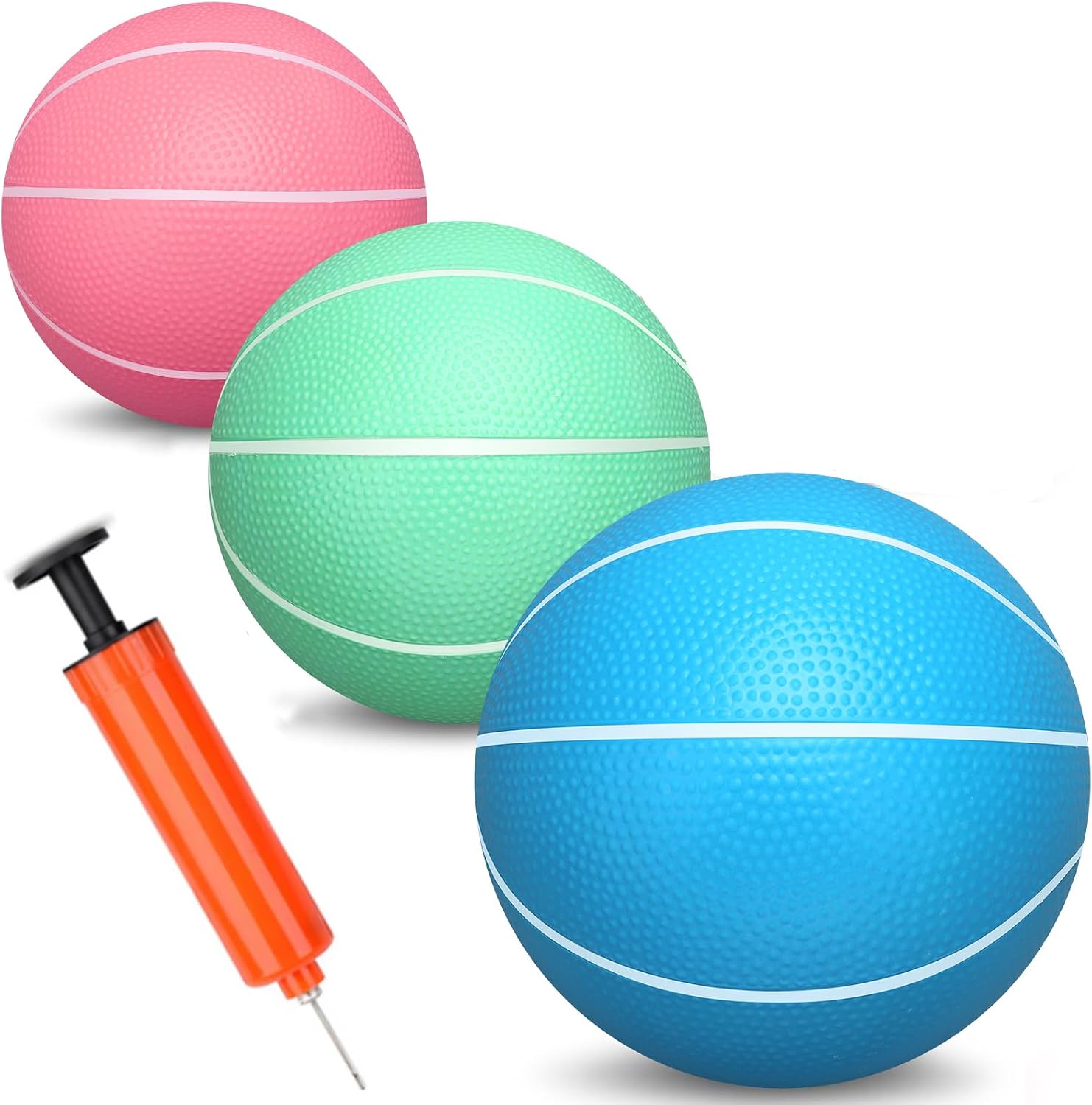Mini Basketball for Indoor Mini Basketball Hoop, 7" Soft Rubber Replacement Basketballs Toy for Kids Adults, Pool Beach Ball for Outdoor Inflatable Pool Beach Game