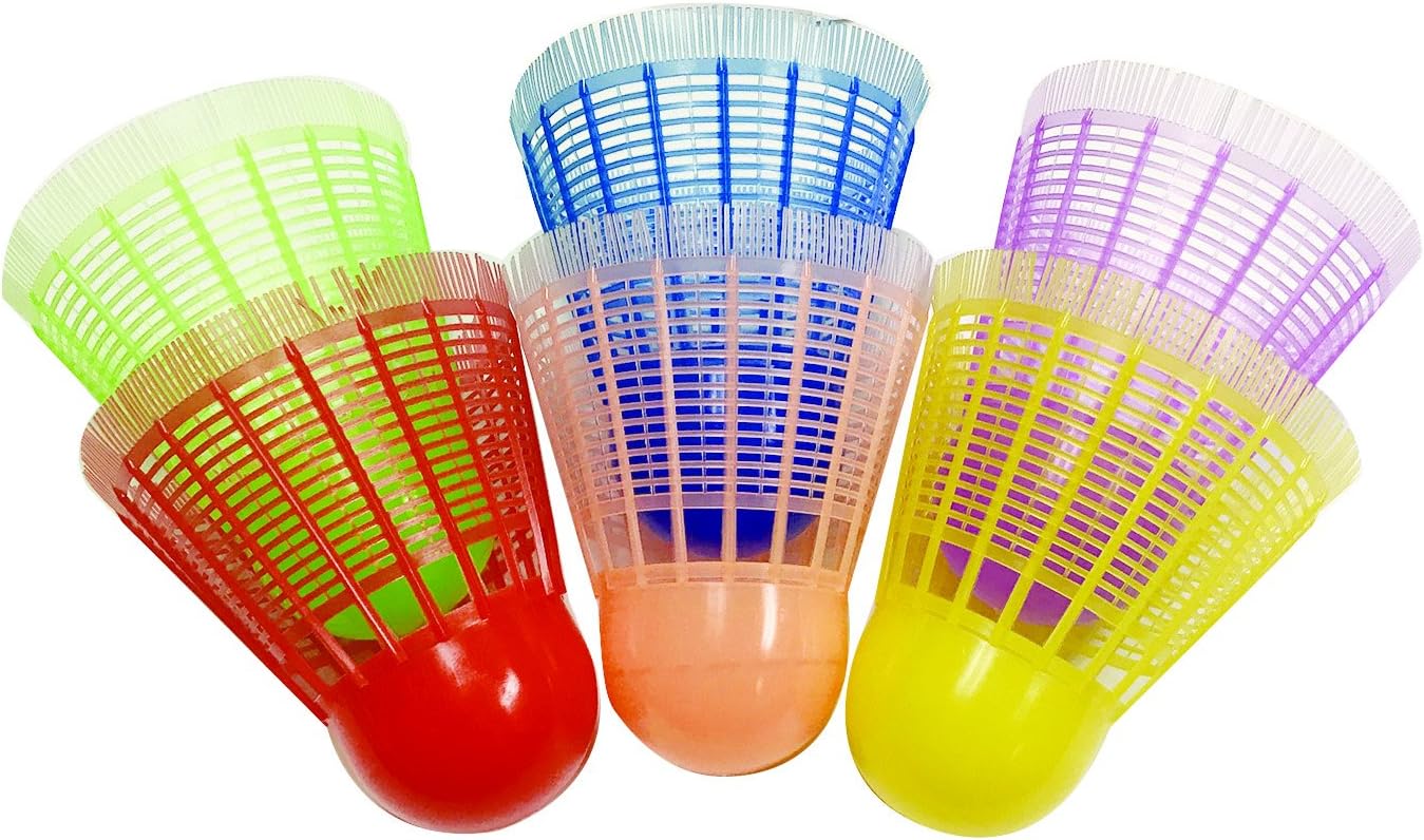Heavy Duty Giant Fun Bird Oversized Shuttlecocks - Set of 6, One of Each Color