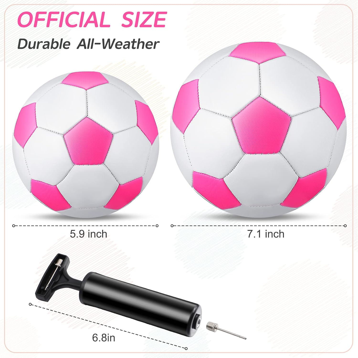 2 Pcs Soccer Ball with Pump Soccer Ball Toy Official Size 2 Size 3 Indoor Outdoor Sports Gift for Child Practice Training Game Back to School