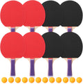 4 Pack Portable Table Tennis Set Table Tennis Paddle Kit 8 Table Tennis Paddles and 12 Balls Table Tennis Racket Player Set for Starter Indoor Outdoor