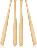 4 Pcs Mini Baseball Bats 18 Inch Wooden Baseball Bat Craft Unfinished Wooden Unpainted Gift for Painting DIY Craft Projects Ball Sports Party Favors