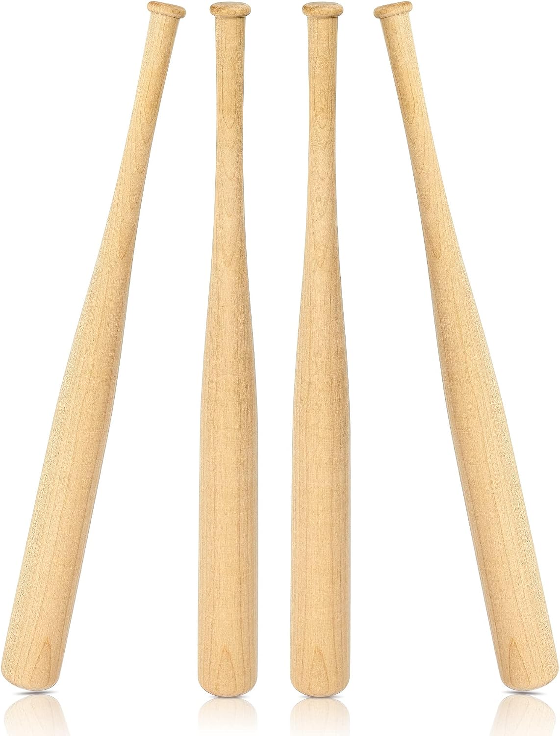 4 Pcs Mini Baseball Bats 18 Inch Wooden Baseball Bat Craft Unfinished Wooden Unpainted Gift for Painting DIY Craft Projects Ball Sports Party Favors