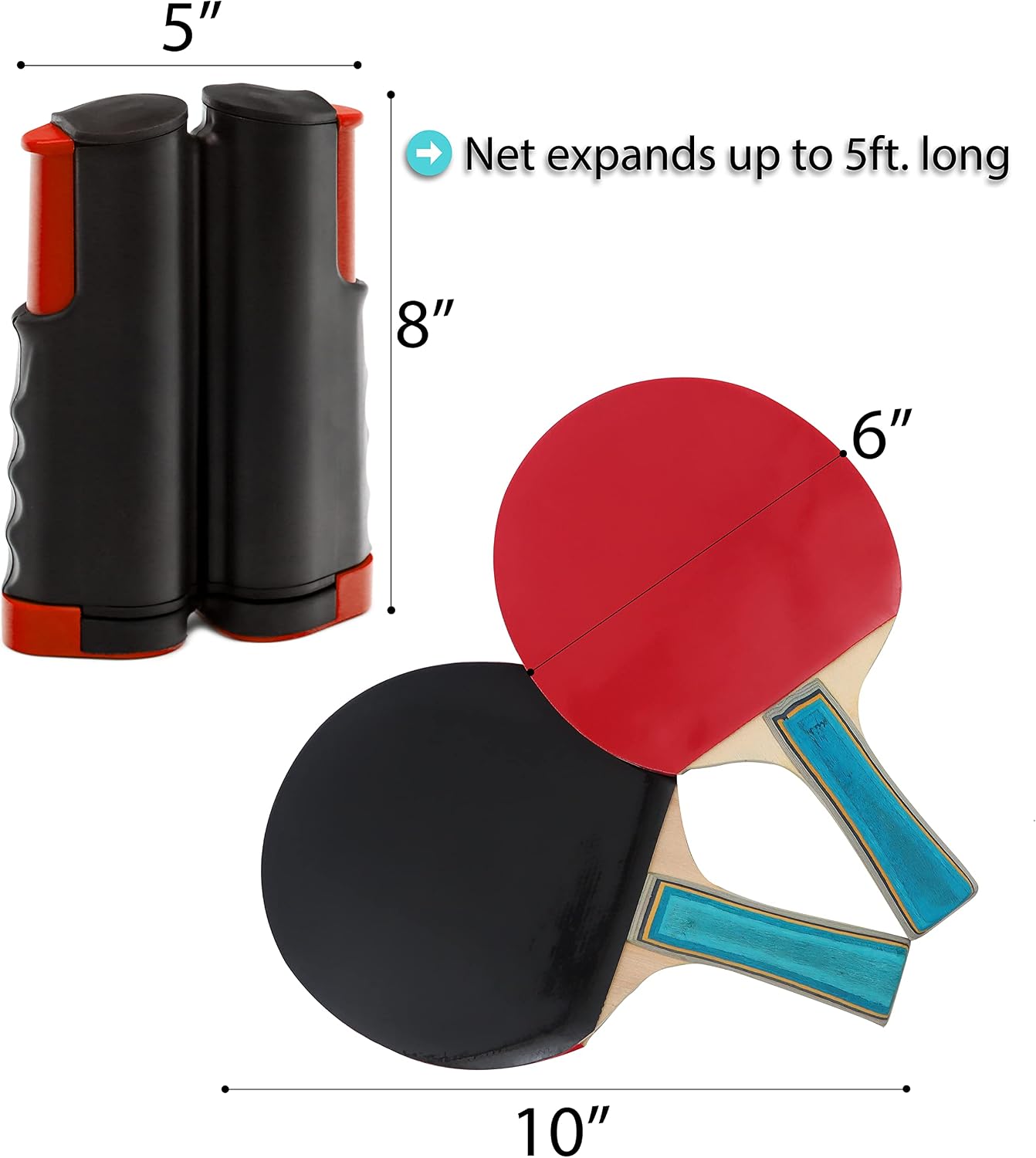 Portable & Lightweight Ping Pong Game Set (Red)