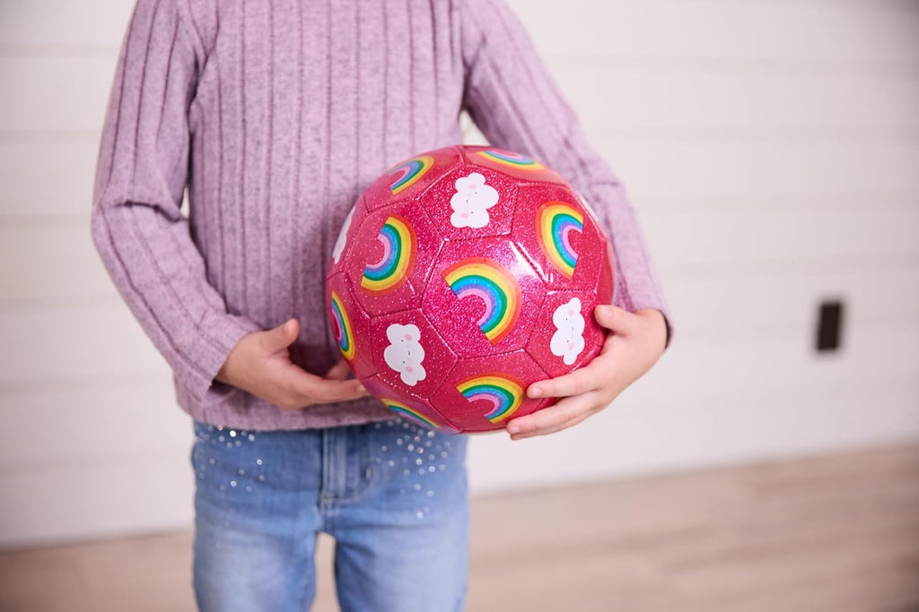 Soccer Ball - Inflatable Rubber Ball for Kids Ages 4 and Up - for Indoor and Outdoor Sports - PVC-Free