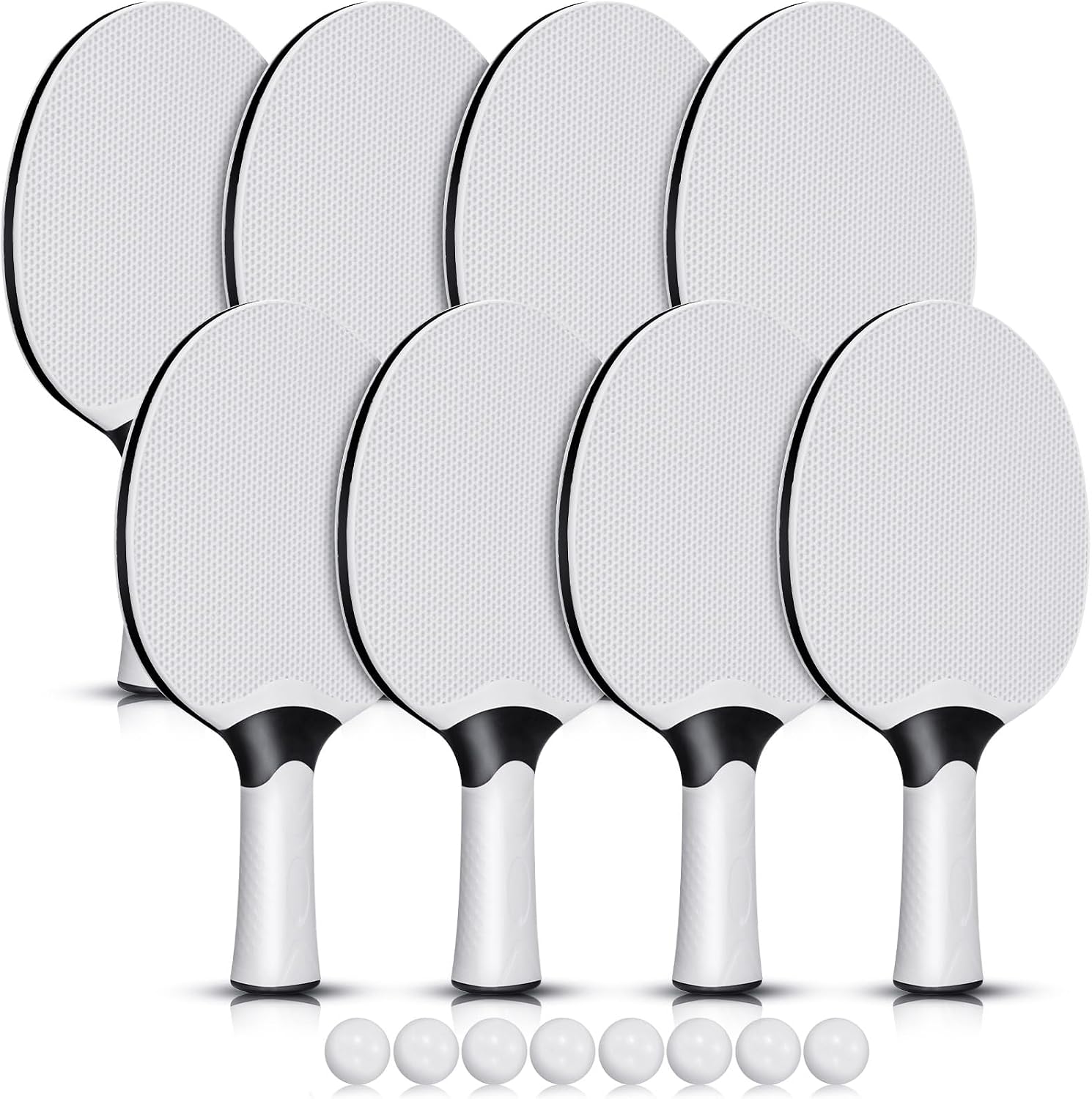 8 Pieces Table Tennis Paddles Kit Professional Rackets Set Portable Composite Rubber Table Tennis Racquets with 8 Balls for Indoor and Outdoor