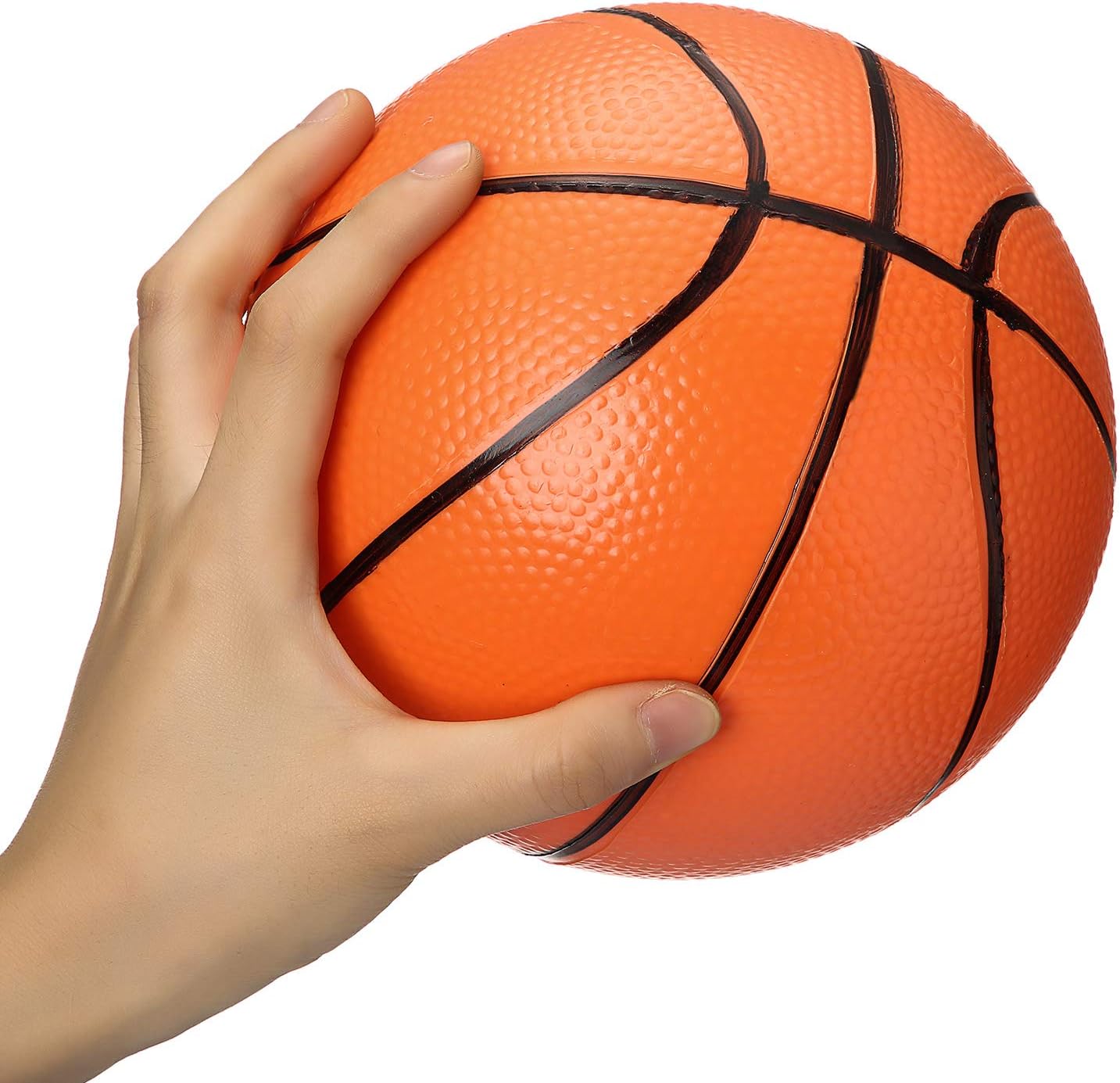 7-Inch Mini Basketballs (Set of 3) with Ball Pump Needles - Inflatable Toy Balls for Kids, Teens, Adults - Indoor/Outdoor Sports, Summer Beach, Pool, Party Games - Orange Colors
