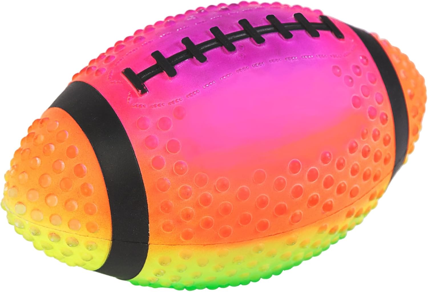 Practice Football Neon Rainbow Colored 9" Spiked for gripping Control Made of Soft Rubber Inflatable Football Comes Pre Filled with Air Ready to use Great for The Pool or Playground