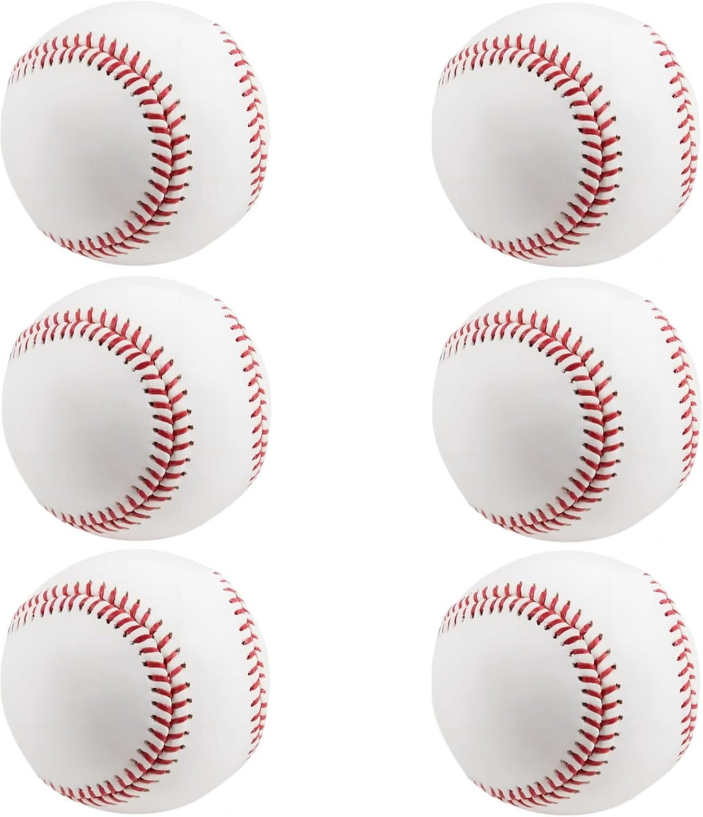 Blank Standard Baseball Balls, Official Size 9 Inch Leather Covered Practice Baseball Training Ball for League Play, Pitching, Hitting, Batting, Fielding, Autograph