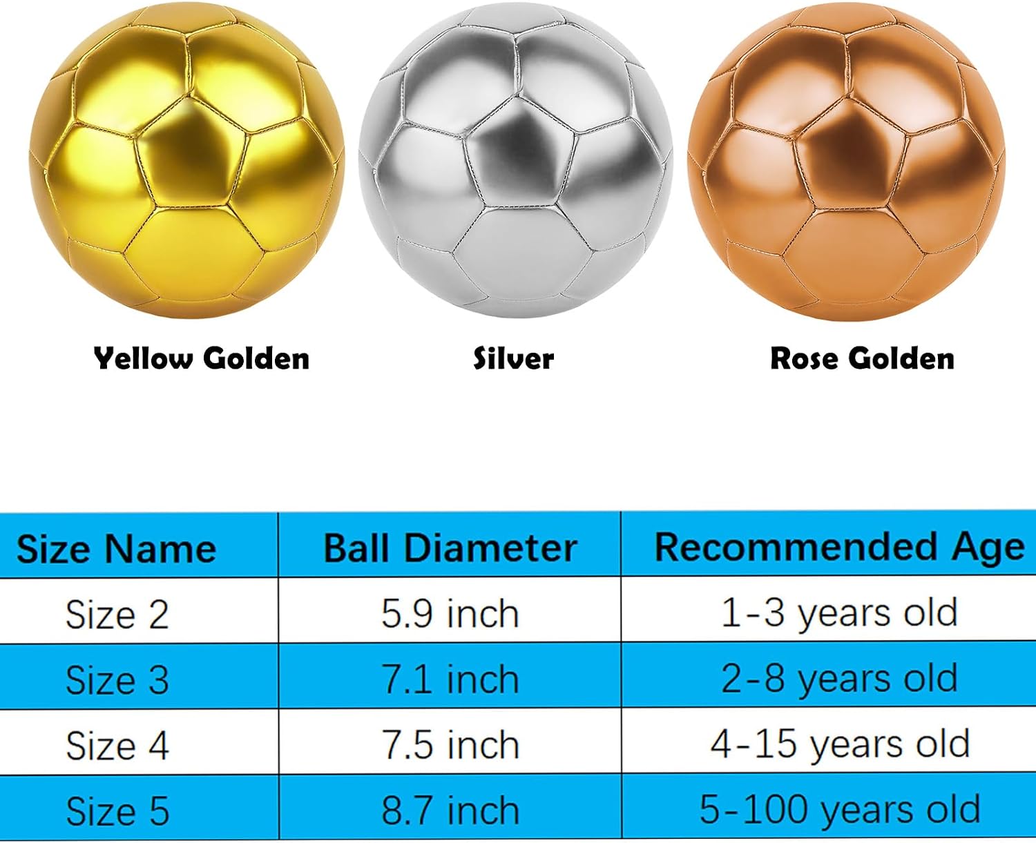 Soccer Ball Size 3 4 5 DIY Craft Boys Girls Adults Birthday Gift with Pump Needle Training Practice