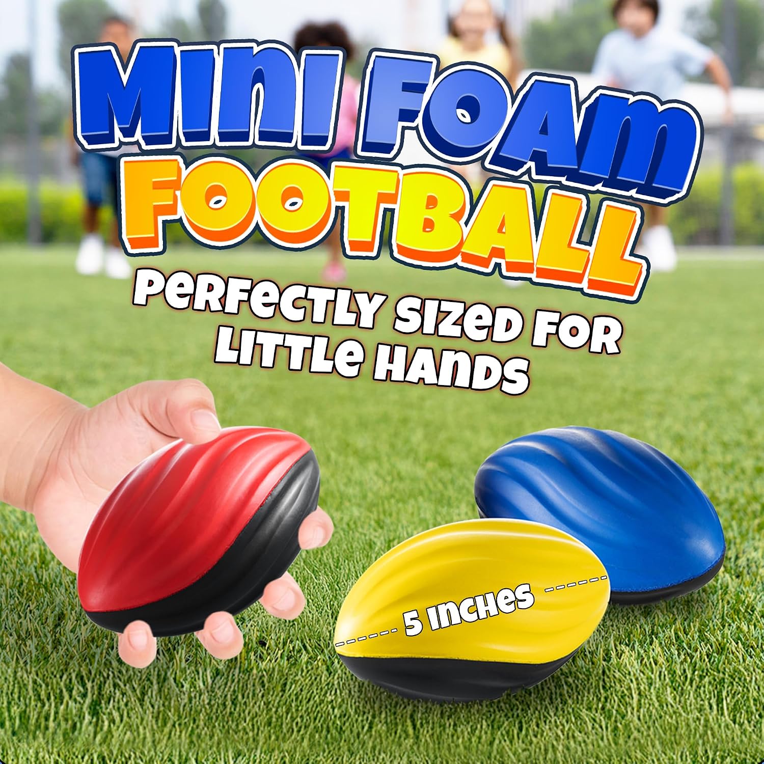 5" Mini Foam Football - Small Toy Footballs for Indoor and Outdoor Play, Spiral Foam Sports Birthday Football Party Favors for Kids