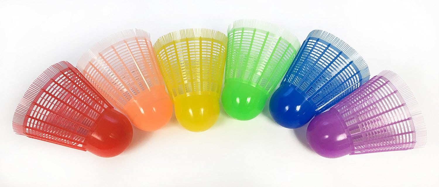 Heavy Duty Giant Fun Bird Oversized Shuttlecocks - Set of 6, One of Each Color