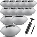 12 Pack Composite Leather Footballs Official Size Footballs Bulk Leather Inflatable Football with Pump Regulation Highschool College Football for Training and Recreational Play